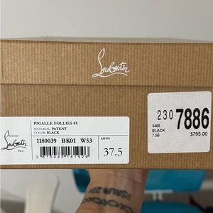 Christian Louboutin Pigalle Follies 85 Black Patent Heels